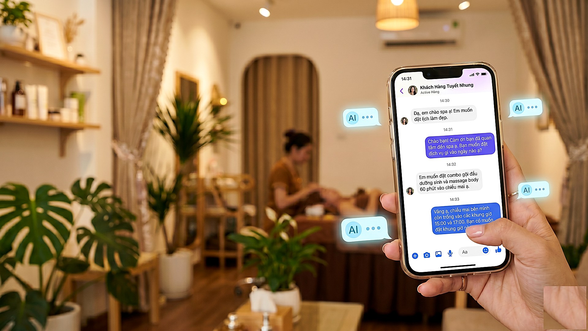AI trả lời tin nhắn khách hàng tự động 24/7 trên Messenger